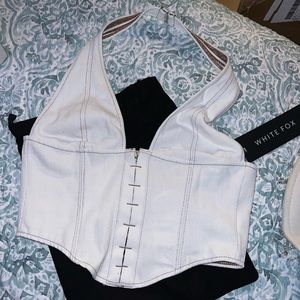 Corset white fox top
